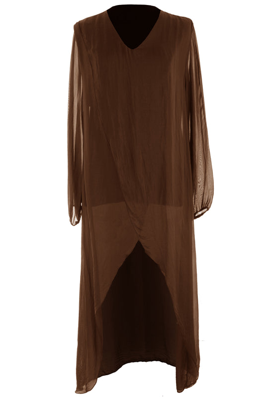 Crossover Asymmetric Silk Tunic