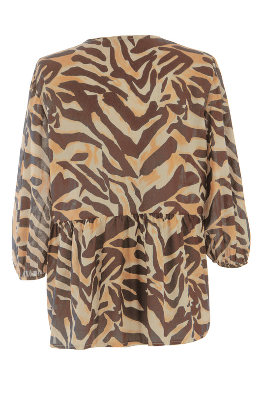 Zebra Print 3 Tie Top