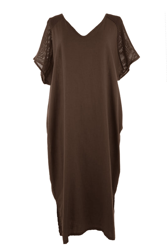 Tie Back Linen Dress