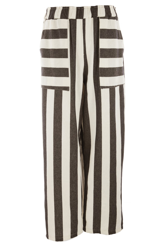 Woven Stripe Cotton Trouser