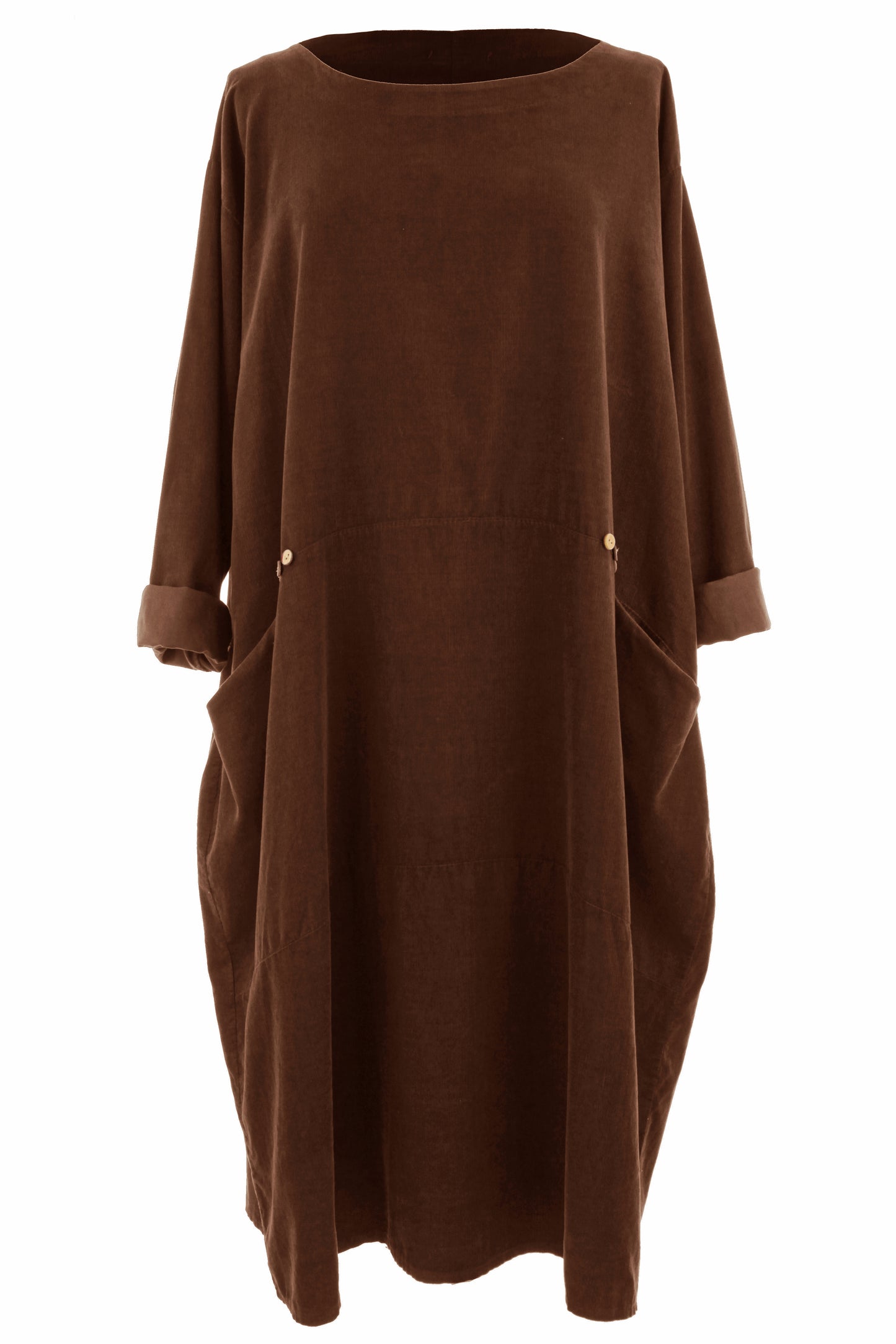 2 Pocket Button Detail Corduroy Midi