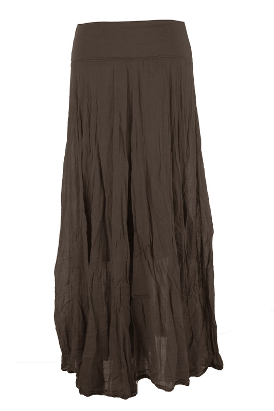 Cotton Panel Midi Skirt