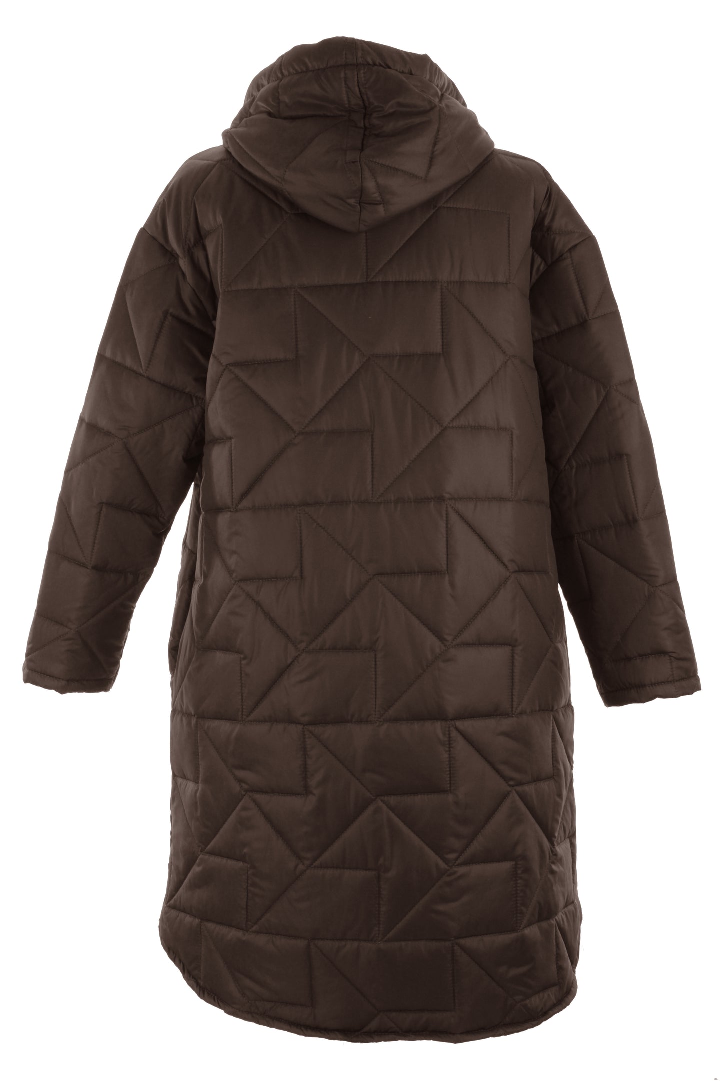 Leopard Print Tie Hooded Quilted Coat