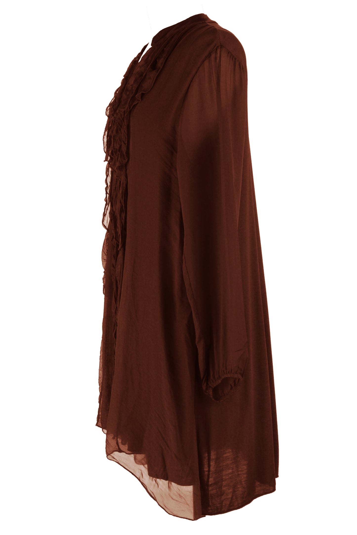 Frill Tassel Silk Blouse