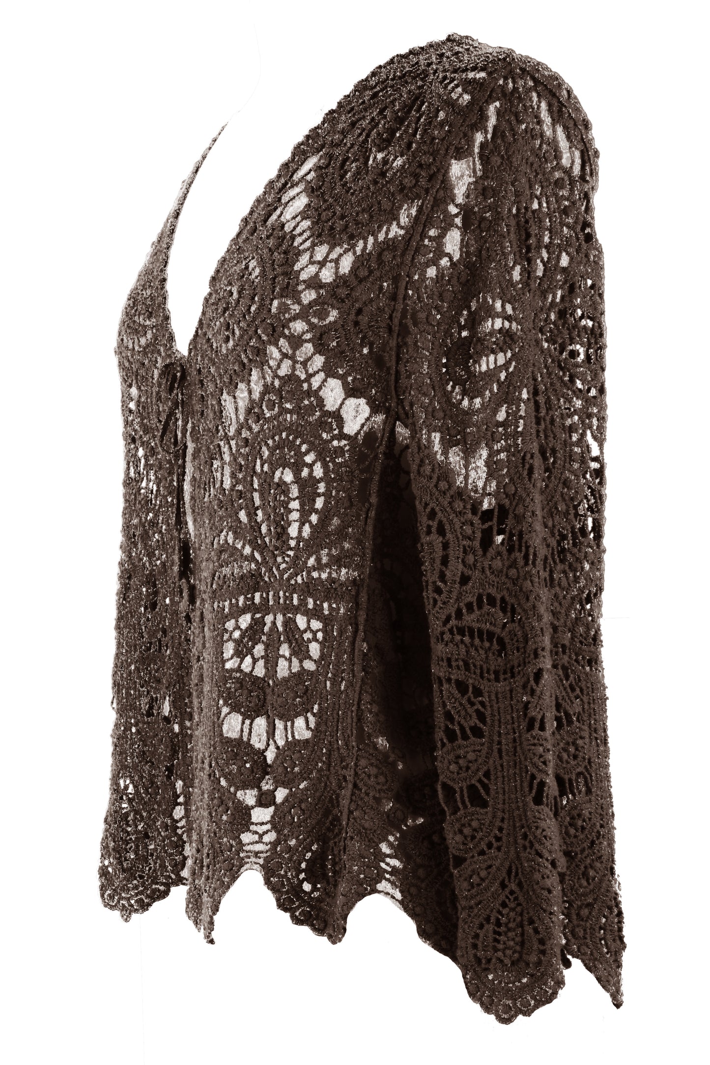 Tie Front Crochet Cardigan