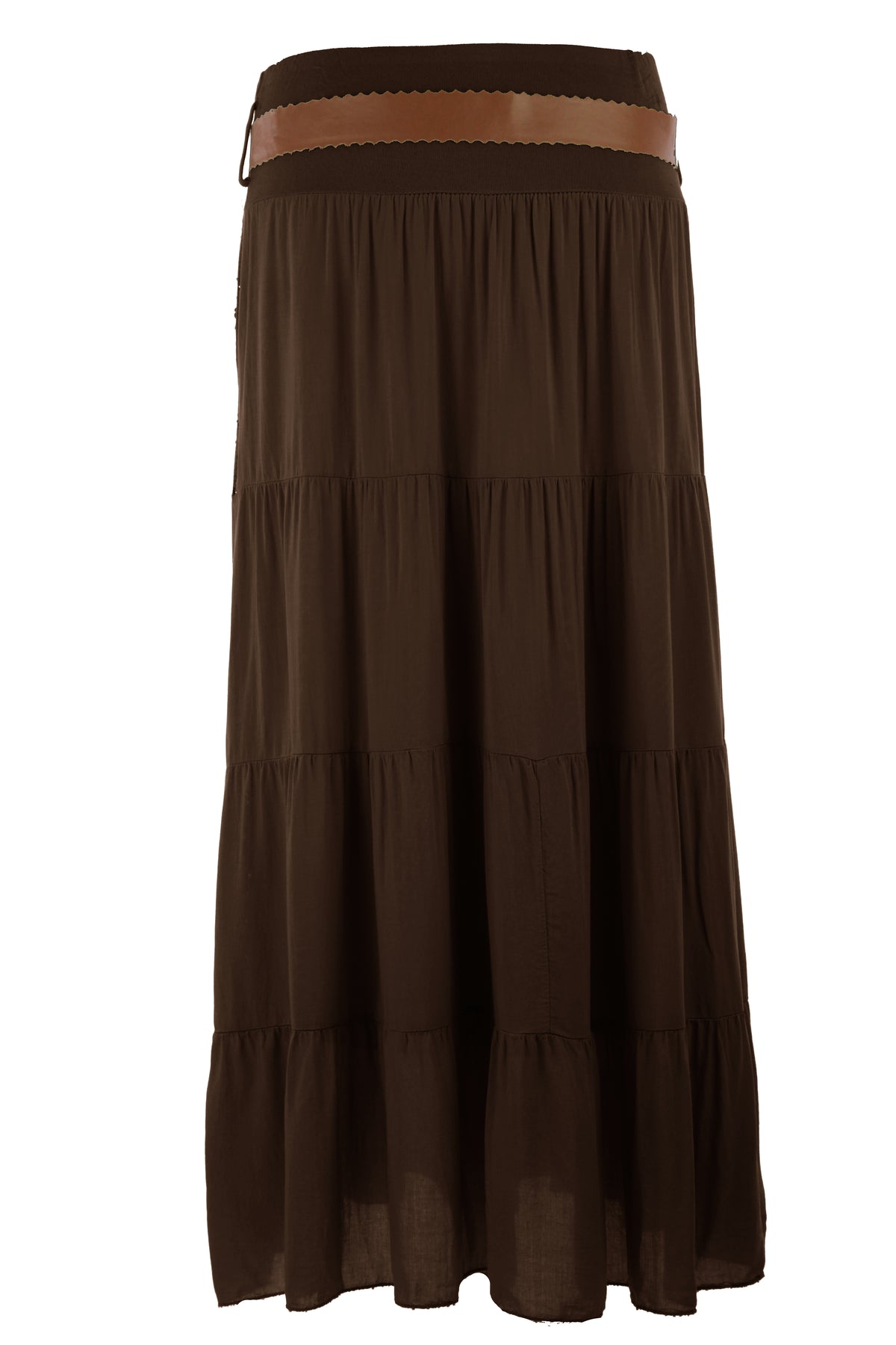 Crochet Tiered Belt Midi Skirt