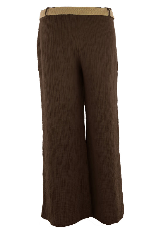 Cheesecloth Belted Trouser