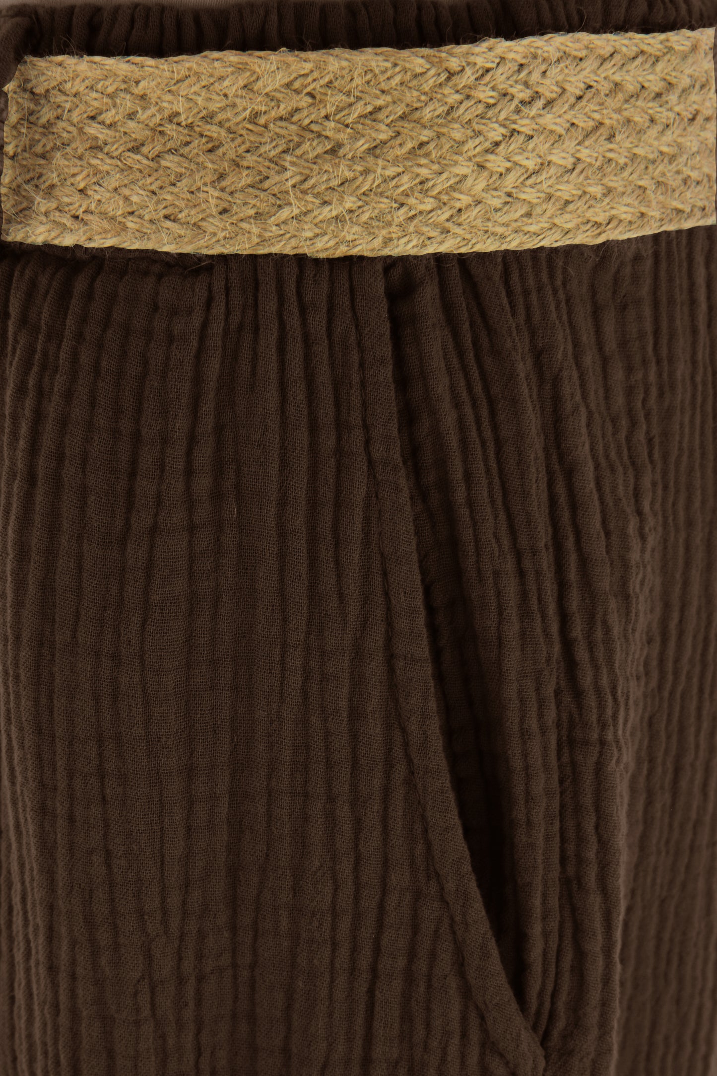 Cheesecloth Belted Trouser