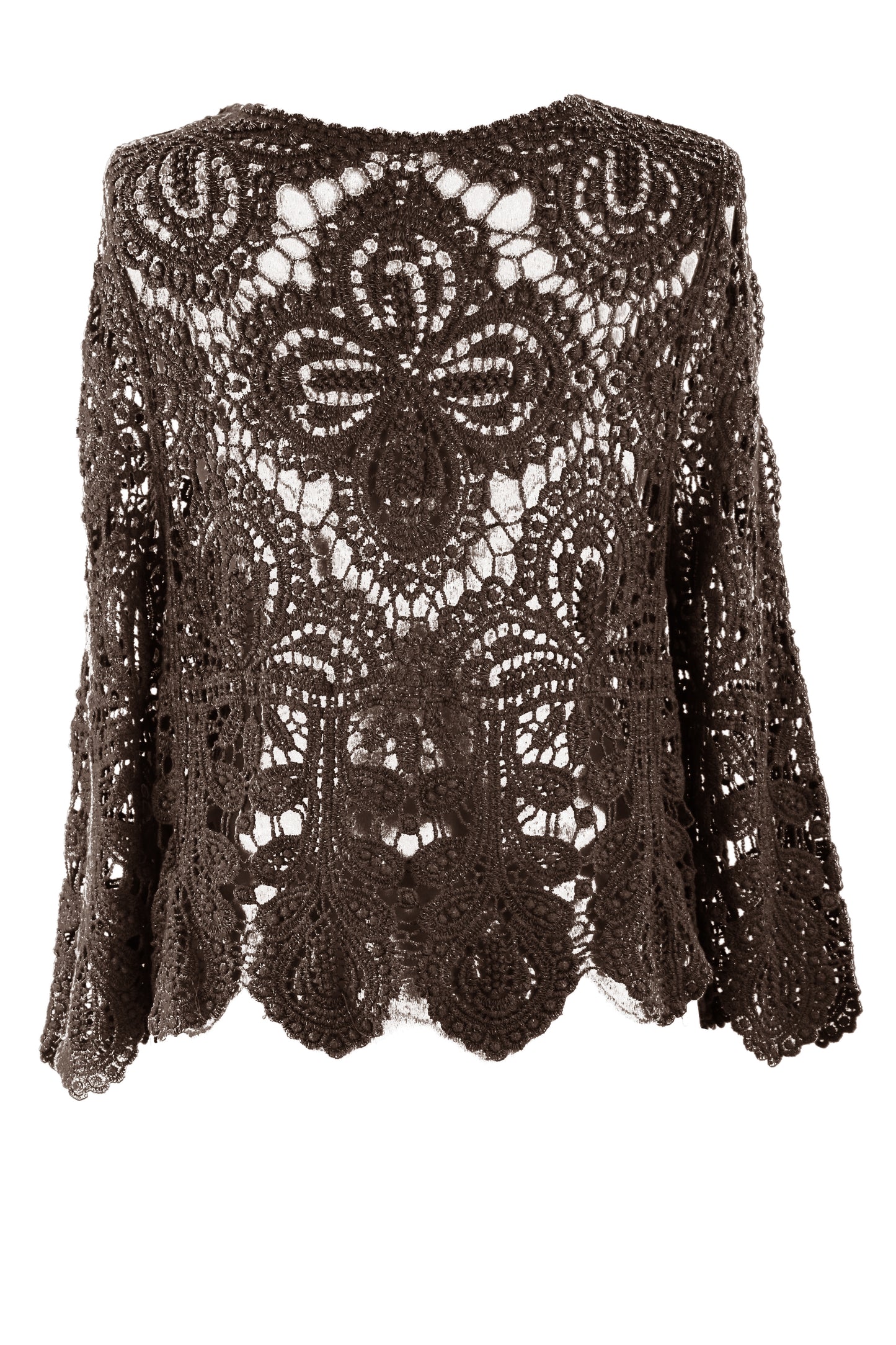 Tie Front Crochet Cardigan