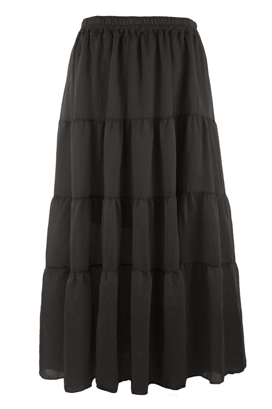 Tiered Silk Skirt