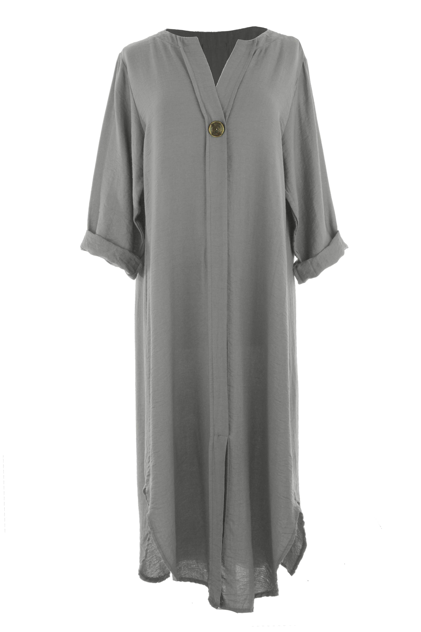 One Button Detail Midi Dress