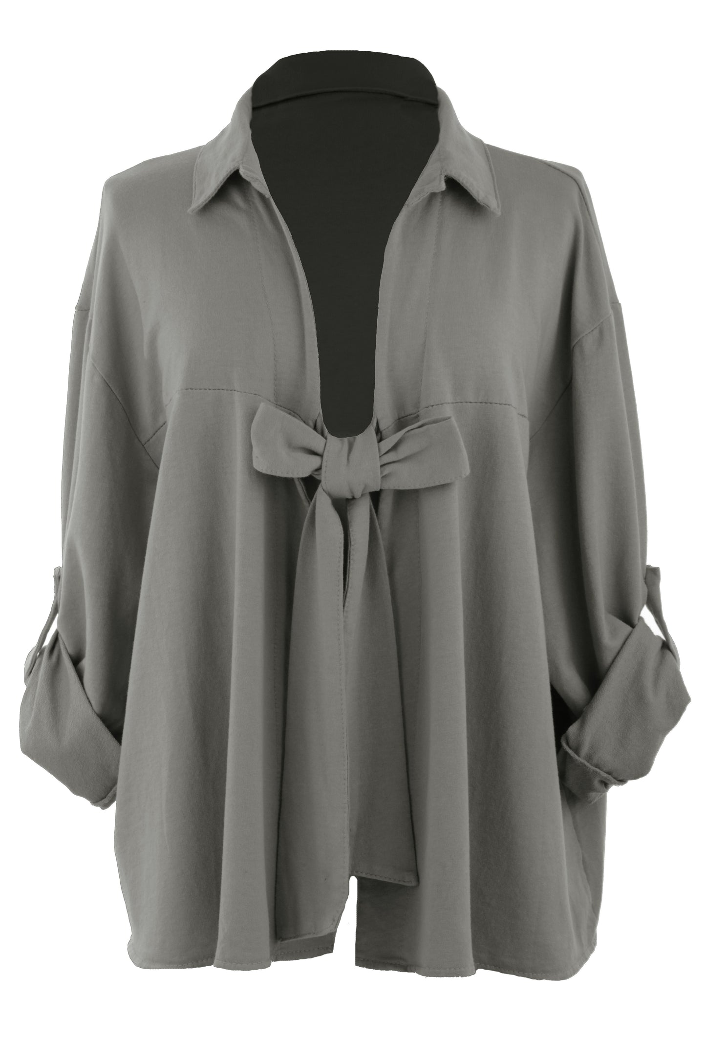 Tie Front Jersey Jacket