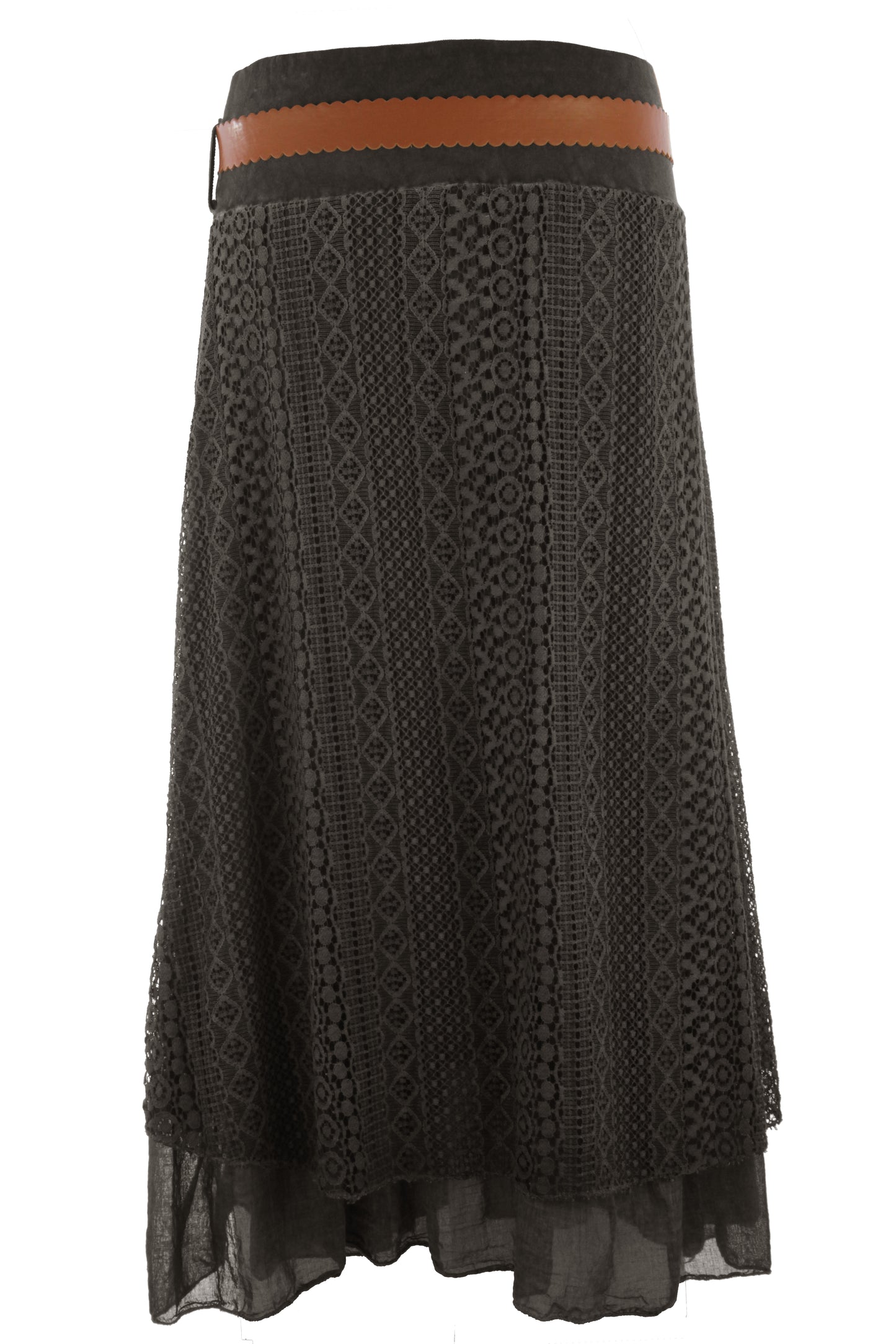 Crochet Belt Midi Skirt
