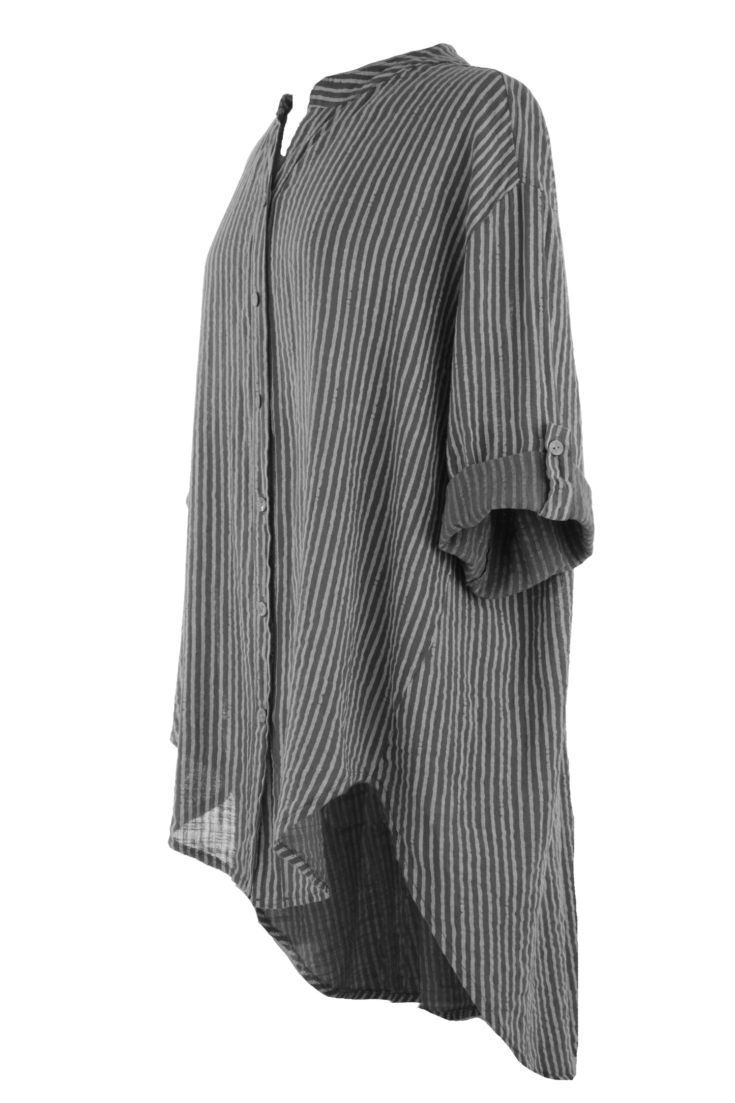 Stripe Hi Low Cotton Shirt