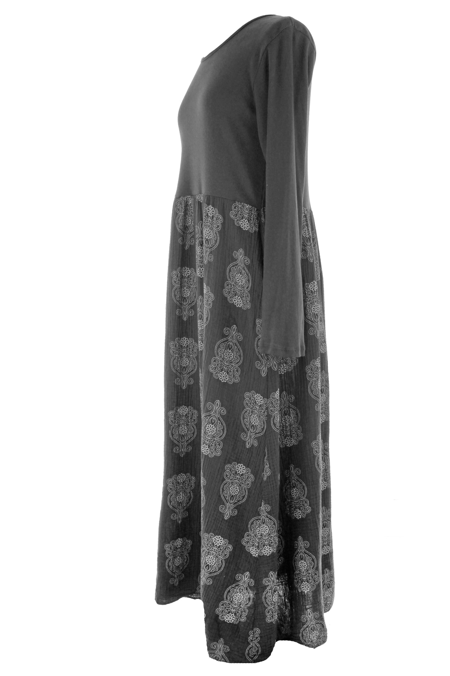 2 Pocket Mandala Print Midi Dress