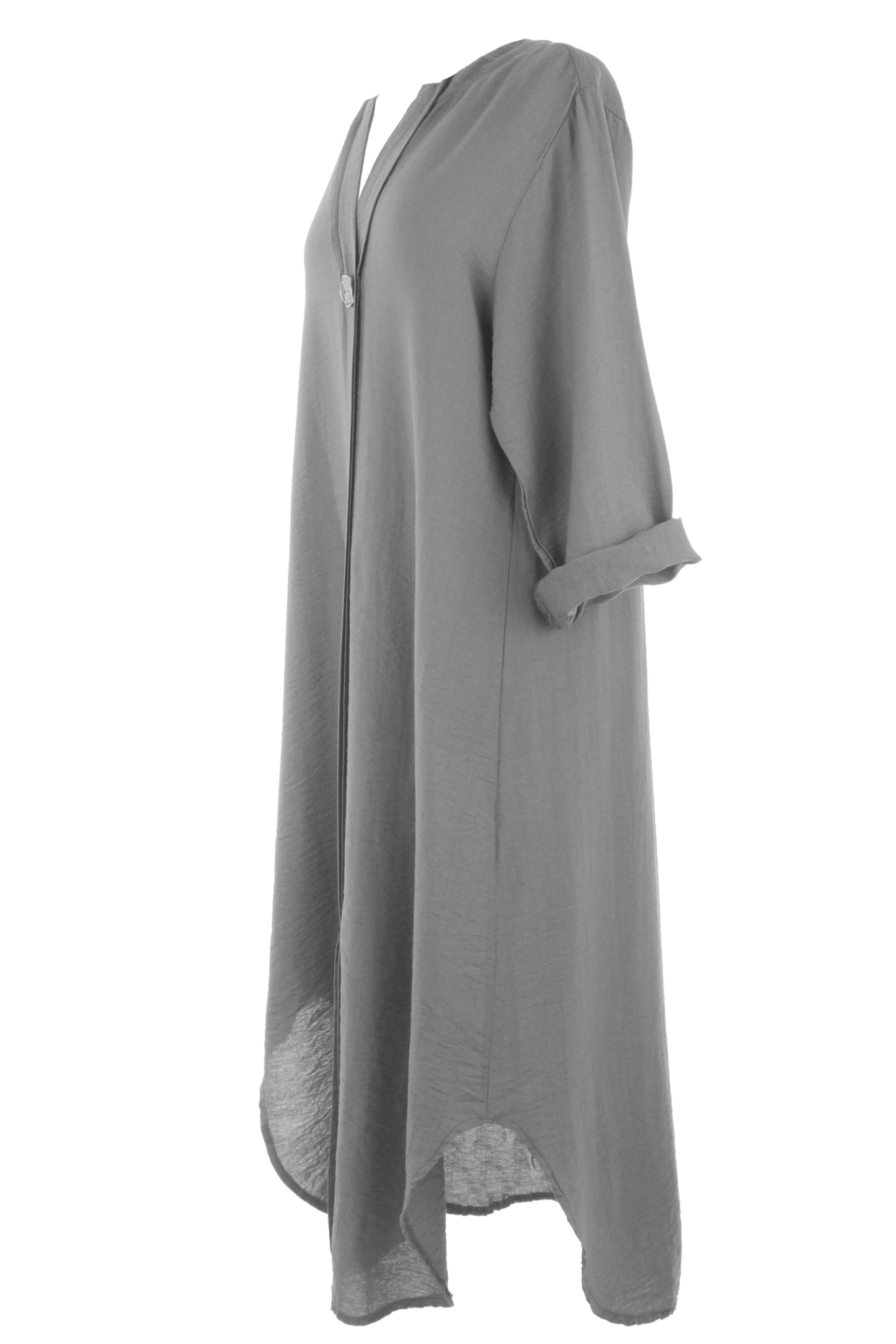 One Button Detail Midi Dress