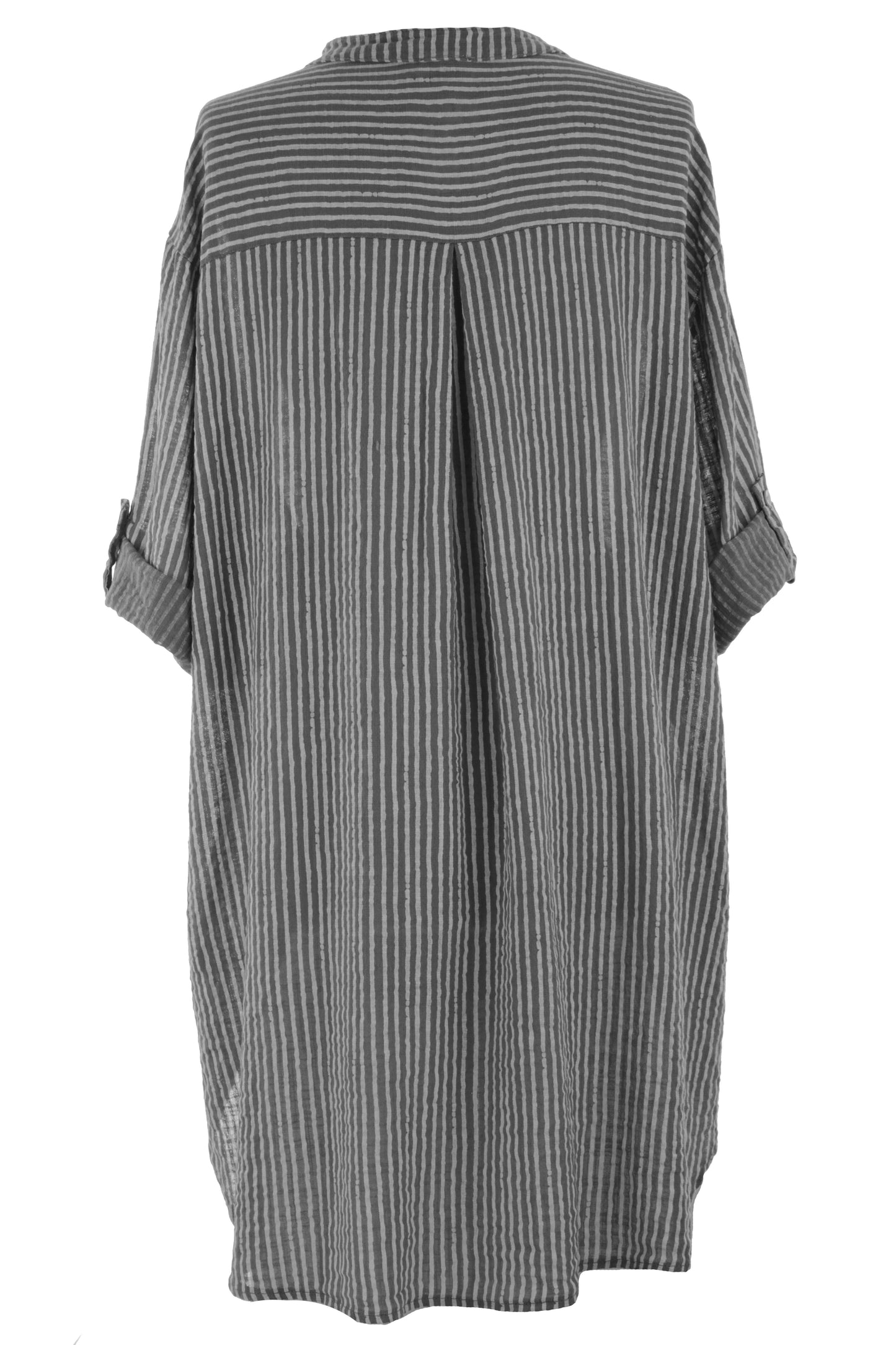 Stripe Hi Low Cotton Shirt