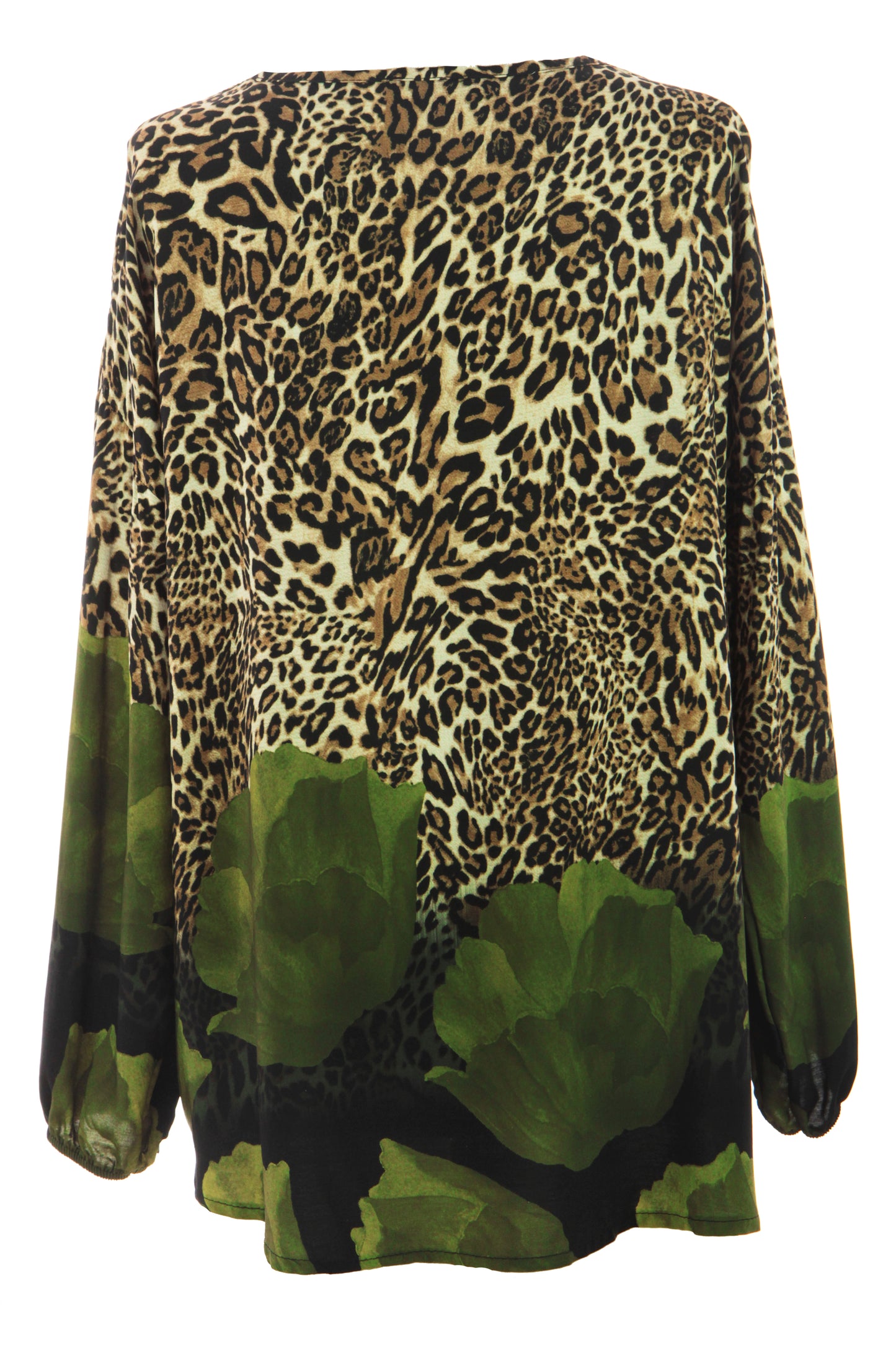 Leopard Floral Print Blouse