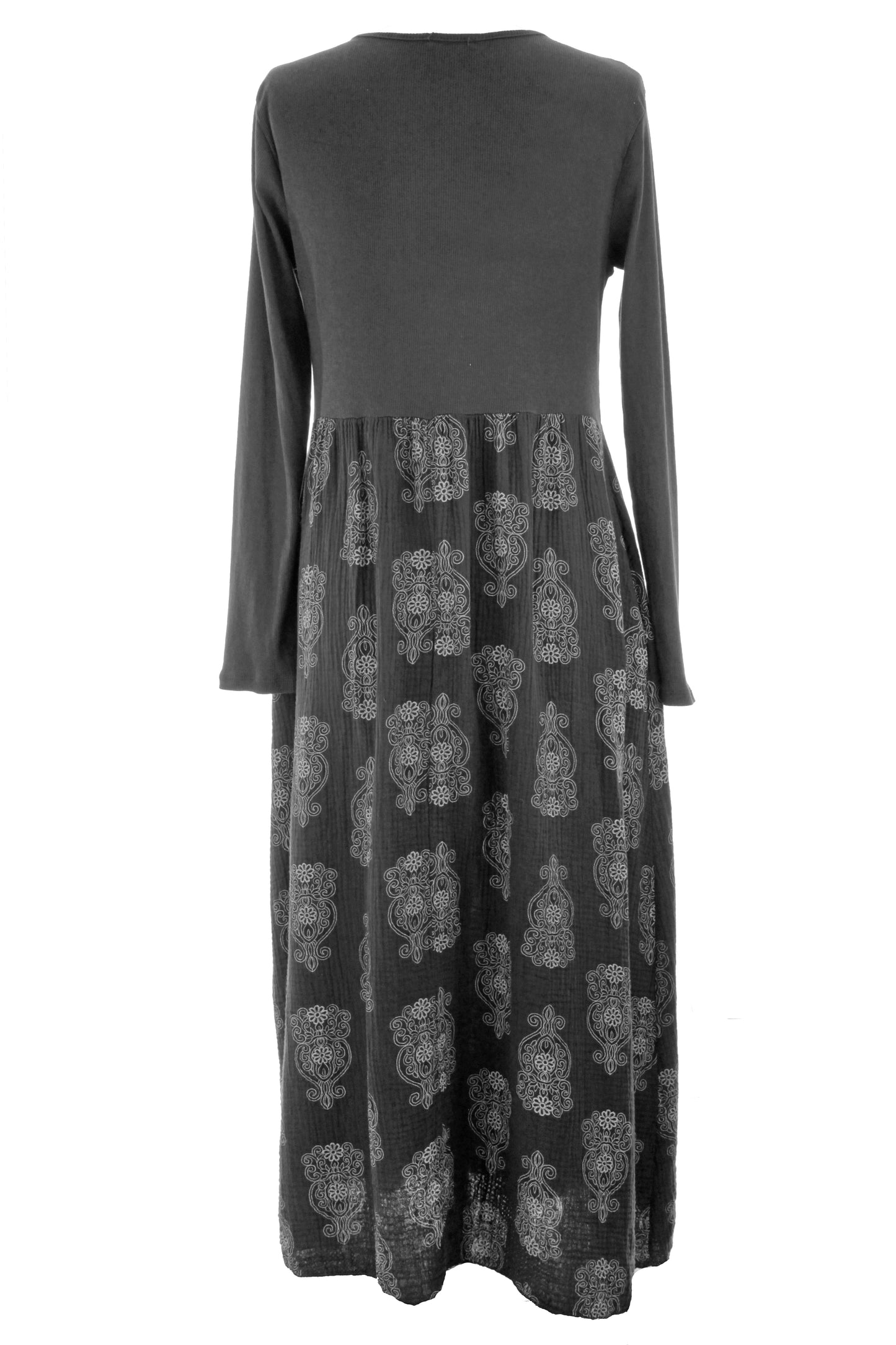 2 Pocket Mandala Print Midi Dress