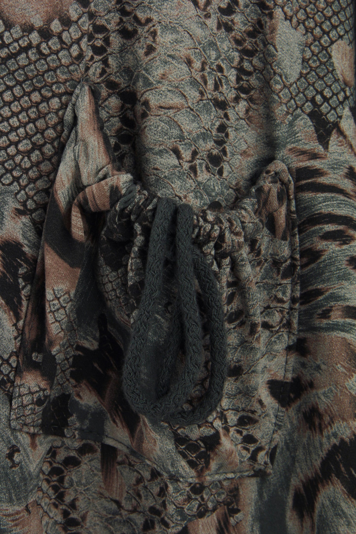 Abstract Leopard Print Cowl Neck Dress