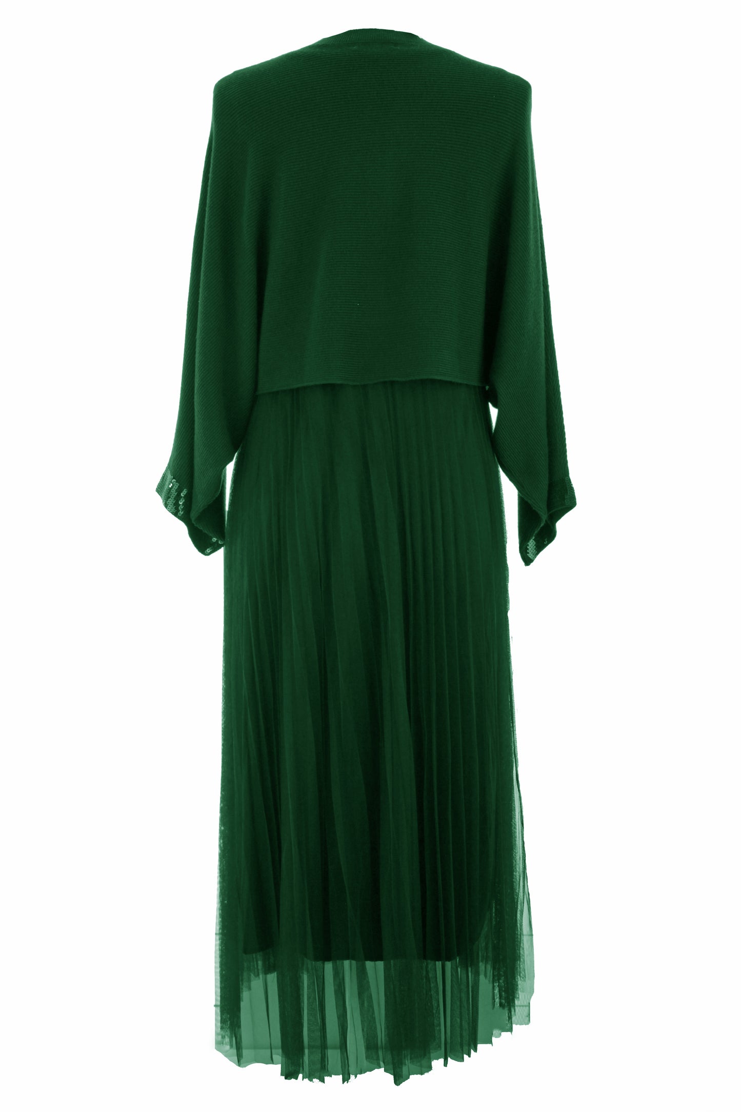 2 Piece Ribbed Top Mesh Dress