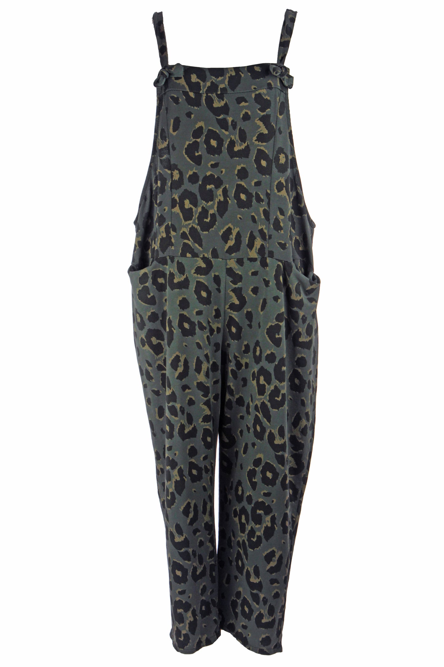 Leopard Jersey Dungarees