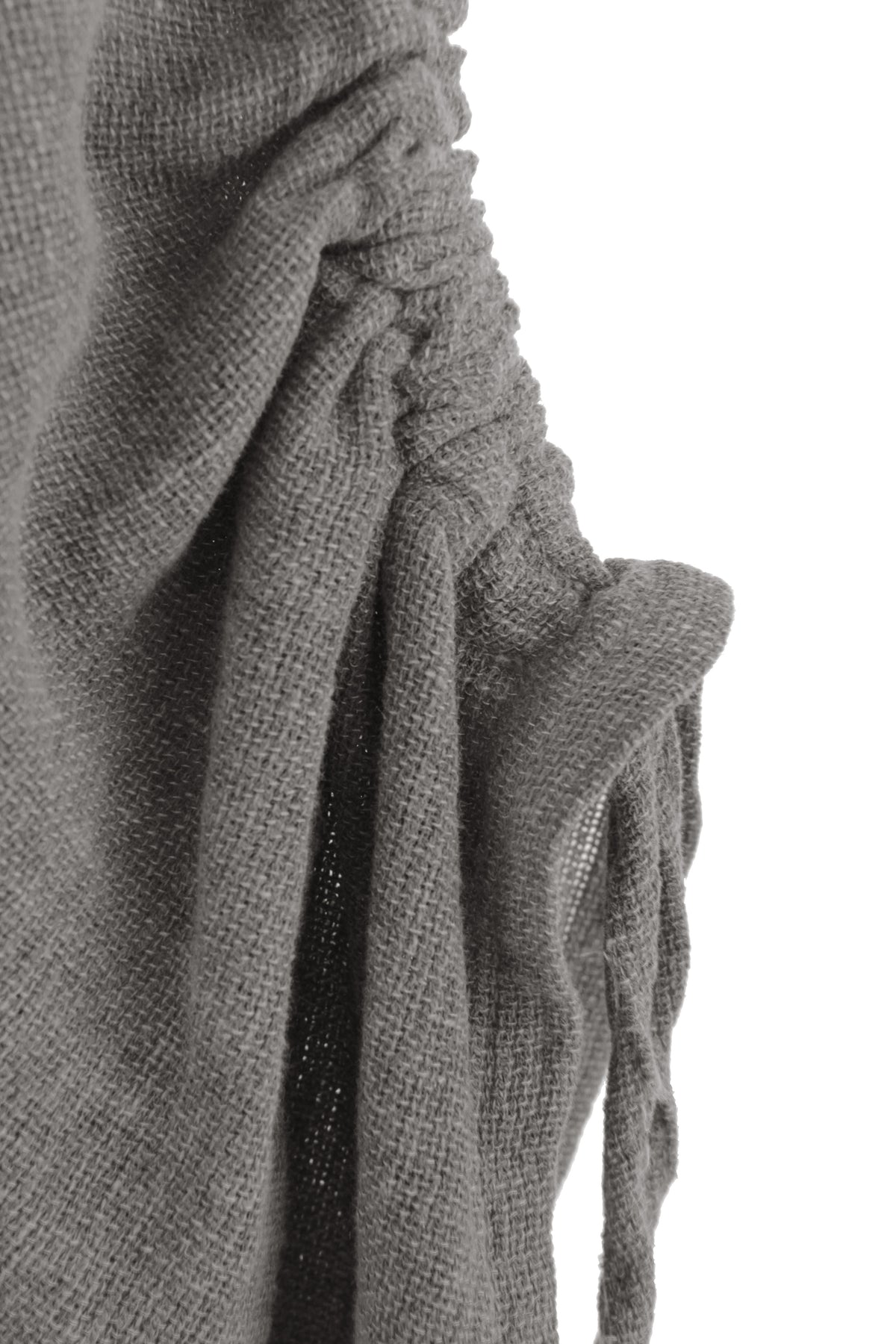 Ruched Sleeve Hopsack Top