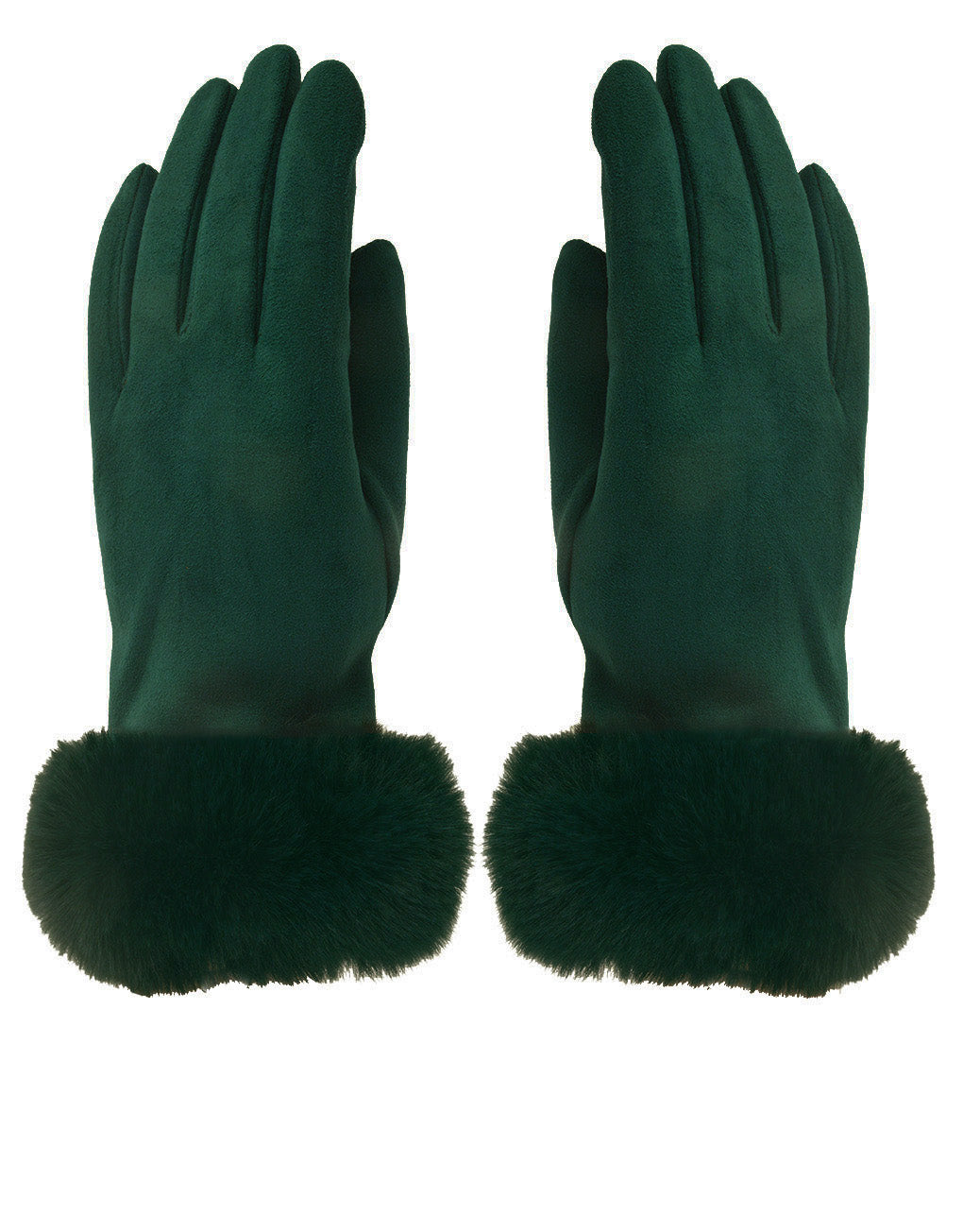 Faux Fur Cuff Suede Gloves