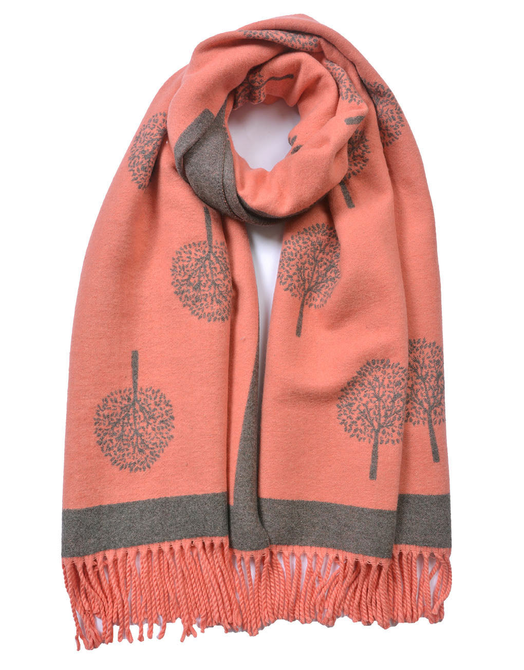Tree Of Life Tassel Cashmere Scarf