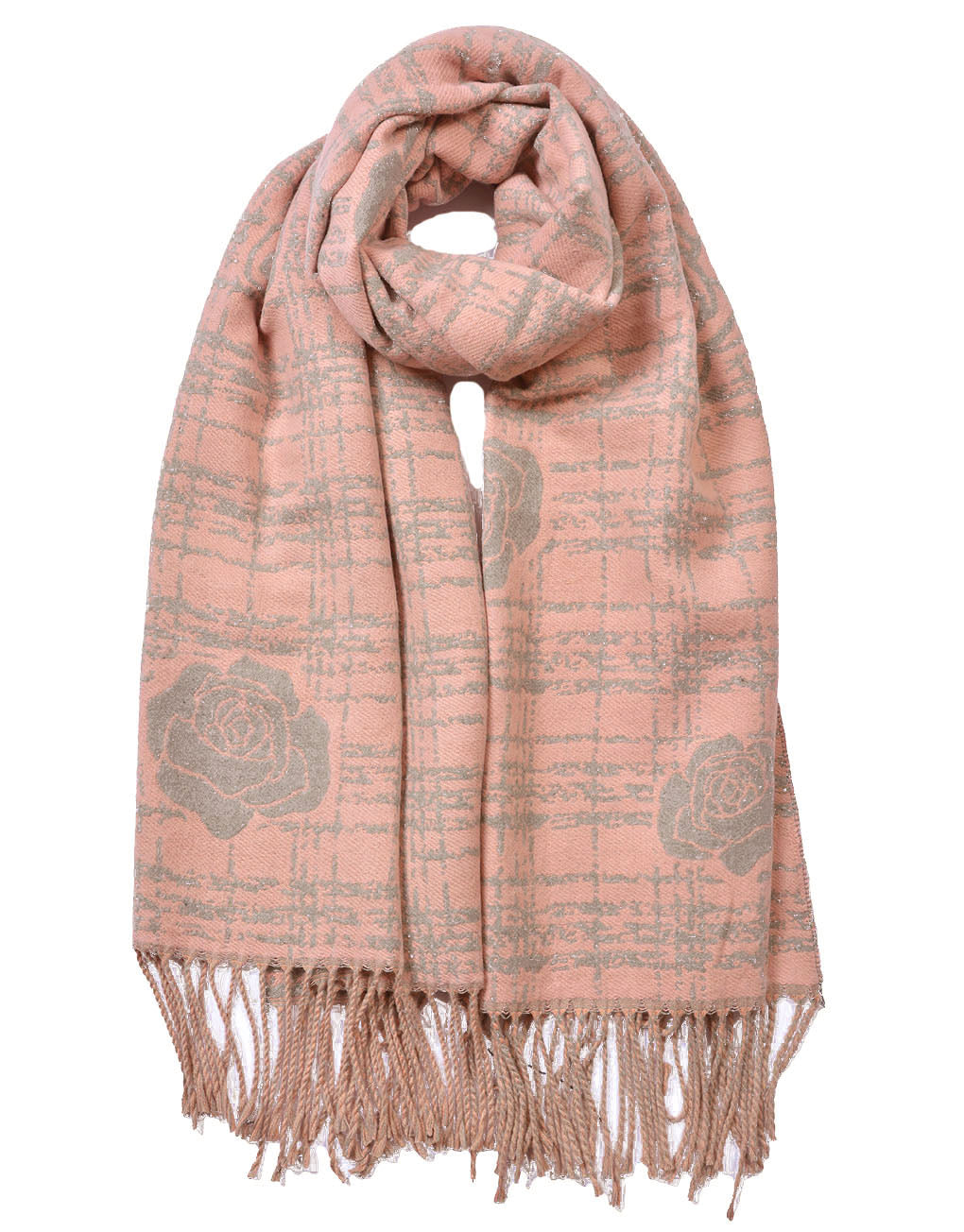 Rose Pattern Cashmere Scarf