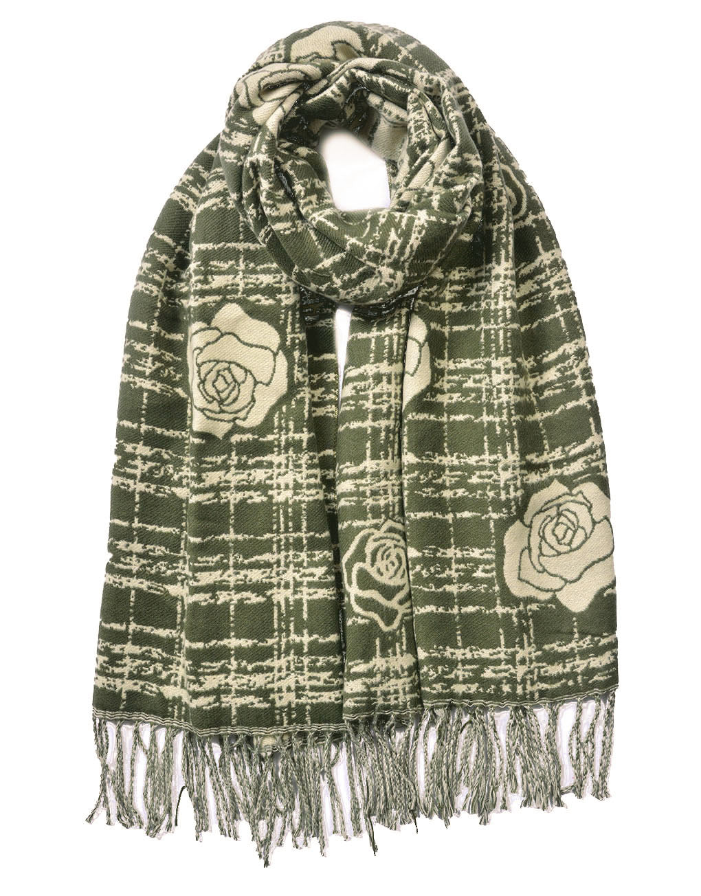 Rose Pattern Cashmere Scarf