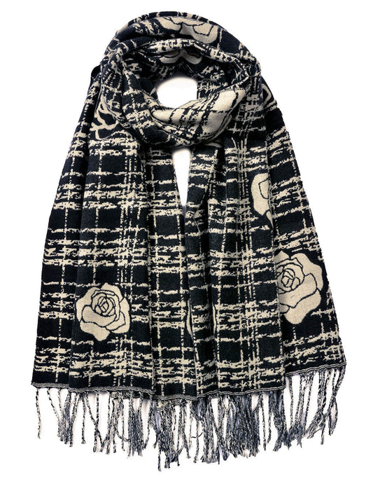 Rose Pattern Cashmere Scarf