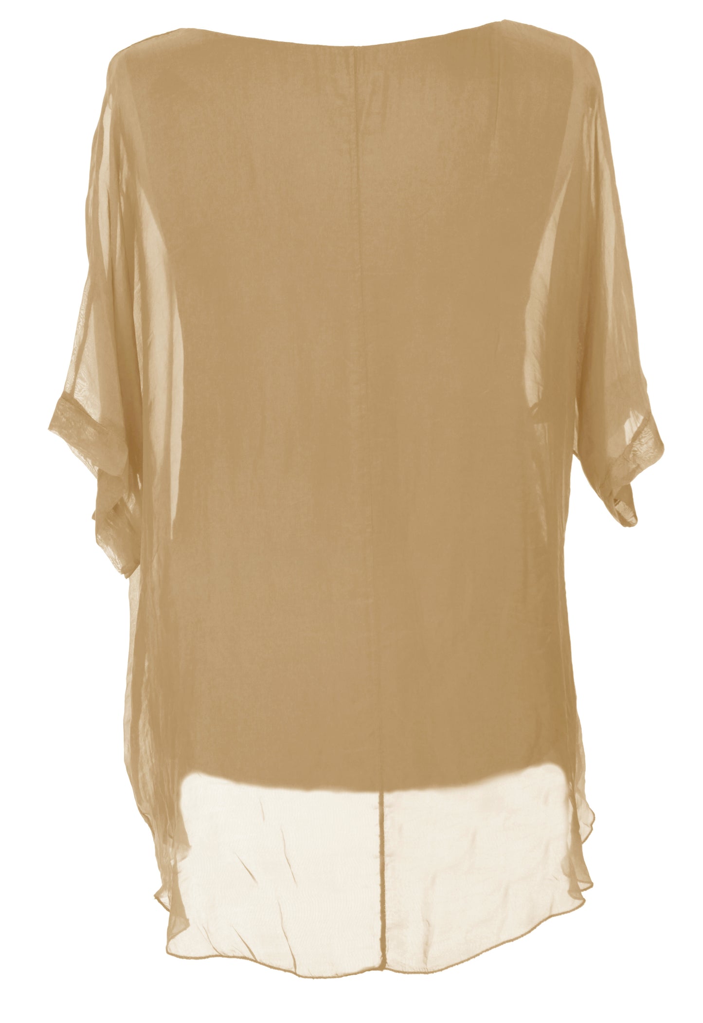 Frayed Hem Silk Top
