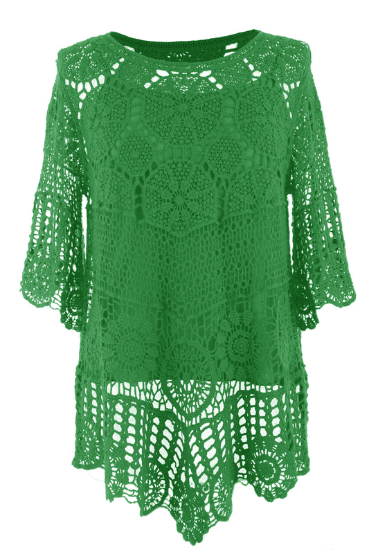 Scoop Hem Crochet Top