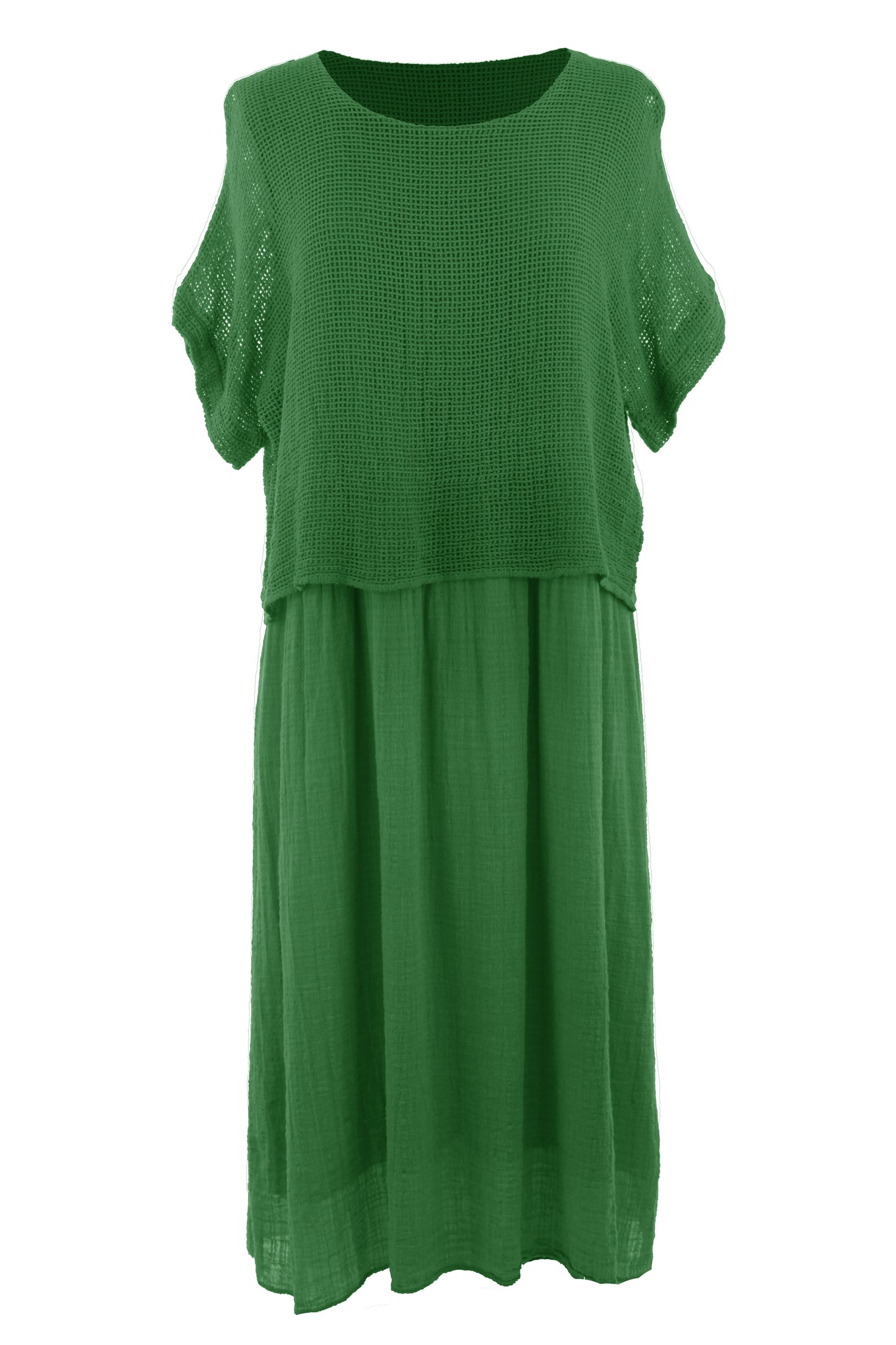 Mesh Shrug Cotton Midi