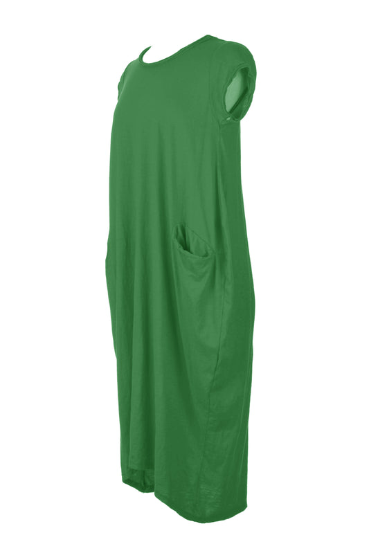 Cap Sleeve 2 Pocket Cotton Midi