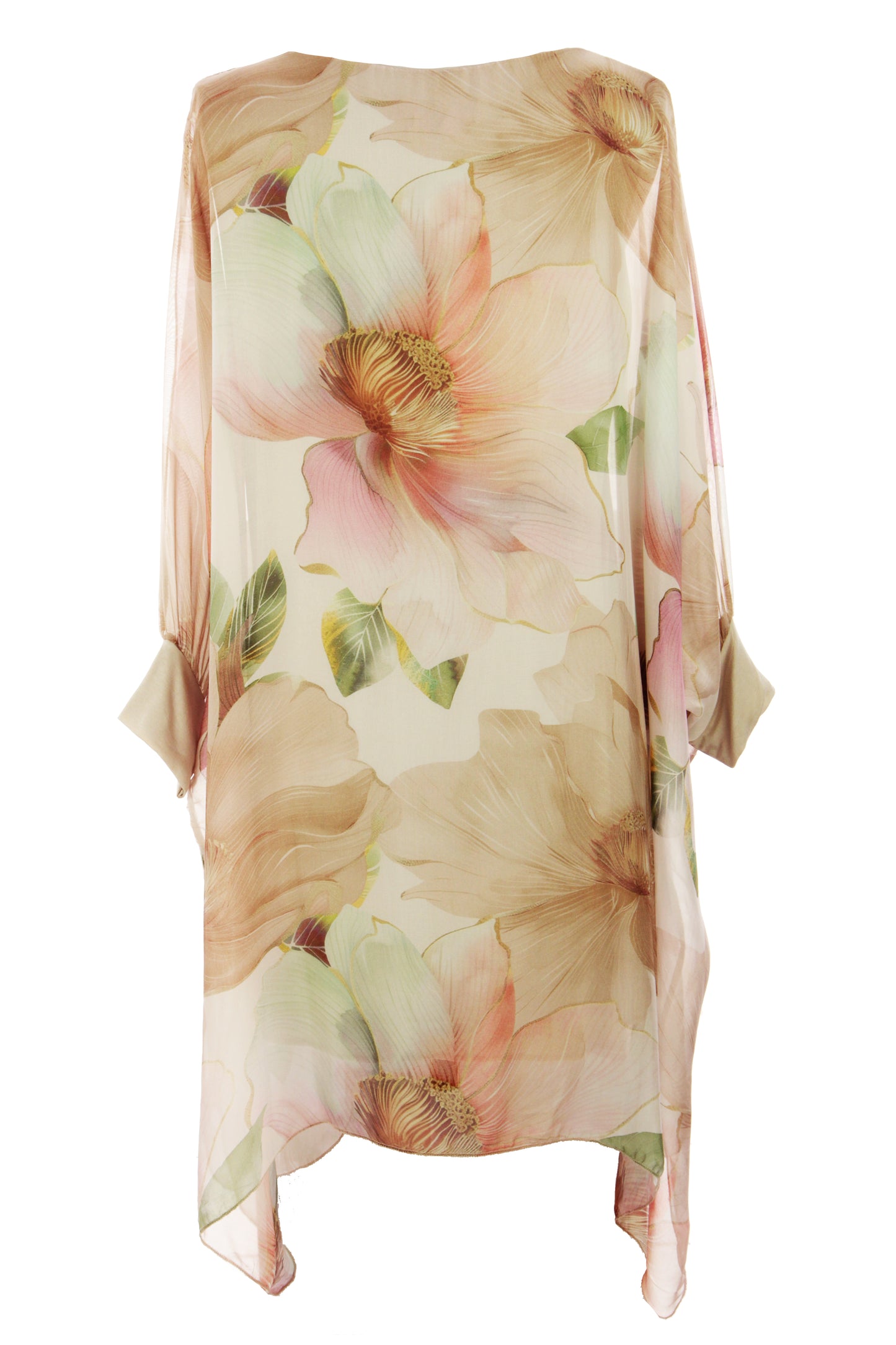 Floral Print Batwing Silk Blouse
