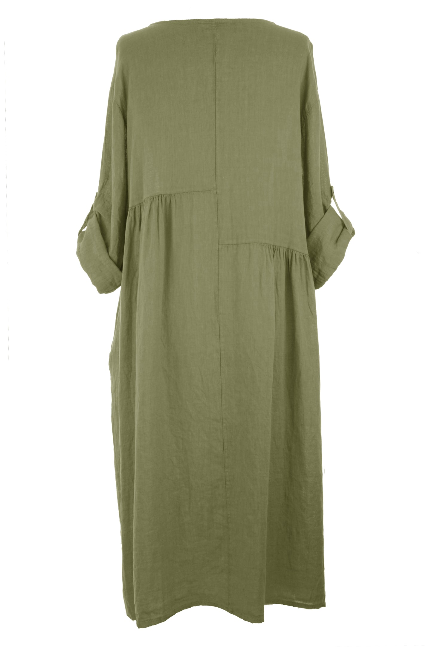 Pleat Panel Linen Dress