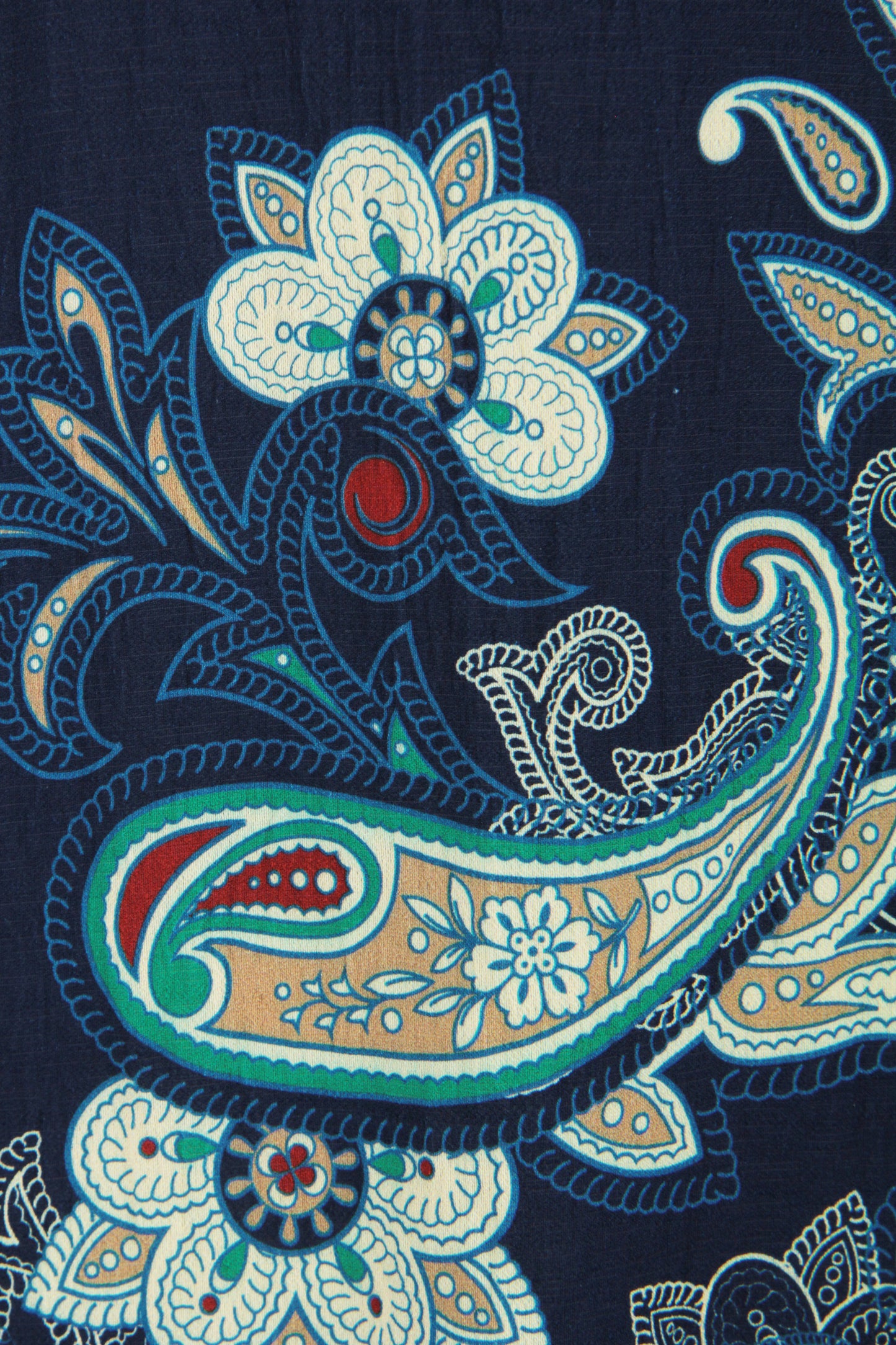 Batwing Collar Paisley Print Midi