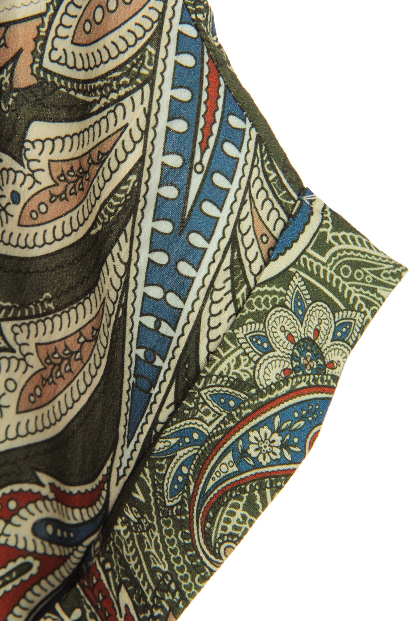 Batwing Collar Paisley Print Midi