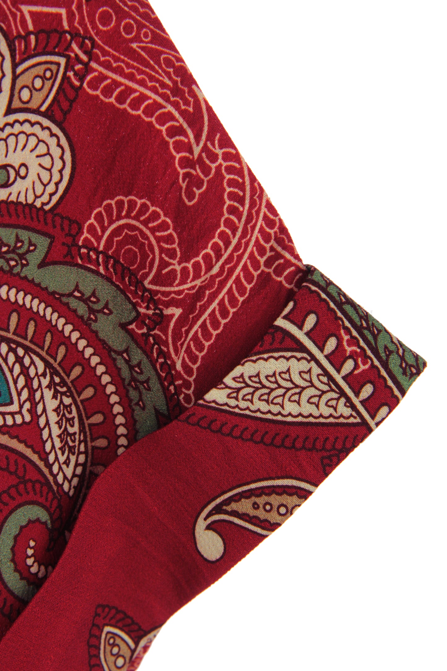 Batwing Collar Paisley Print Midi