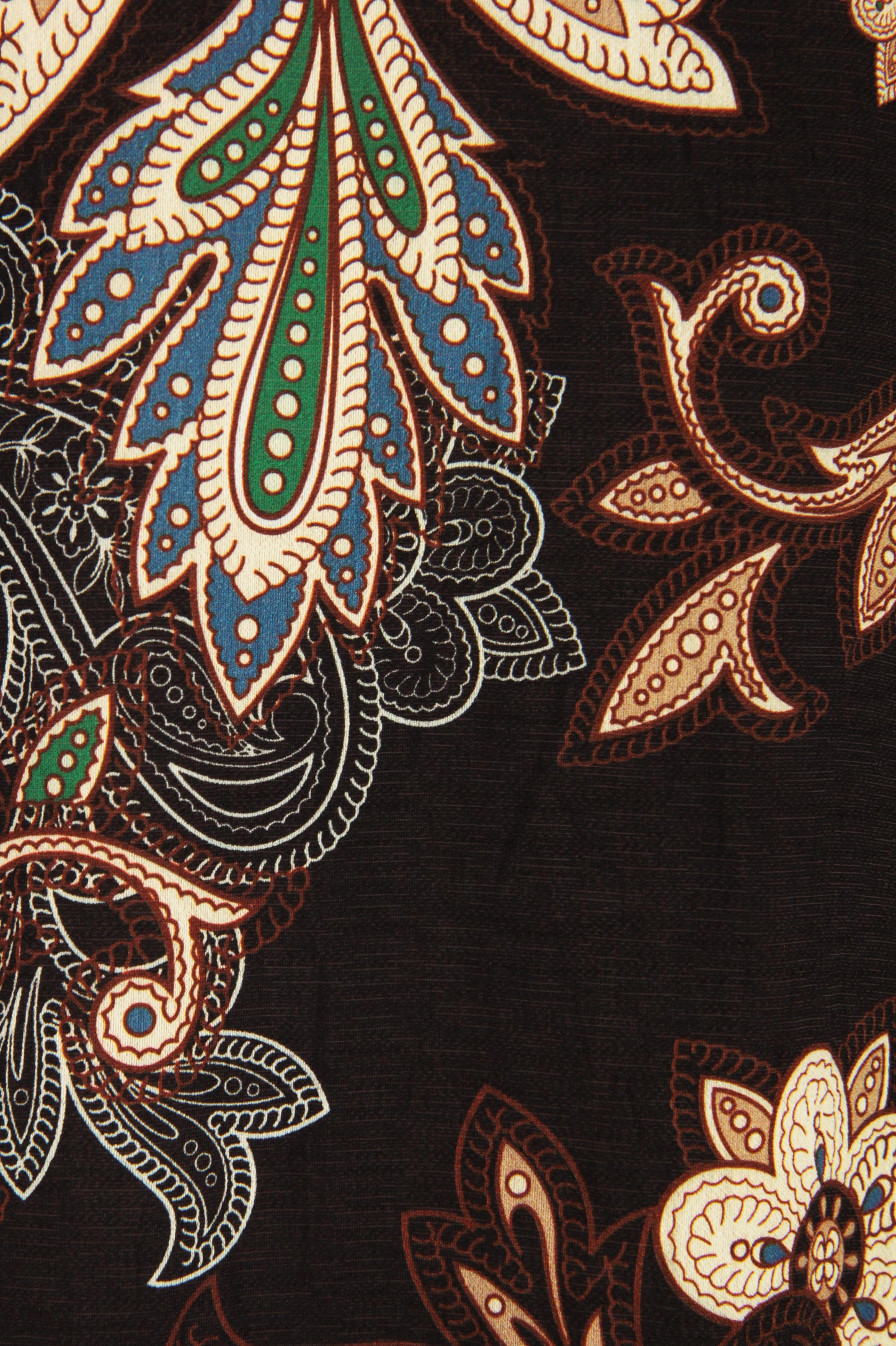 Batwing Collar Paisley Print Midi