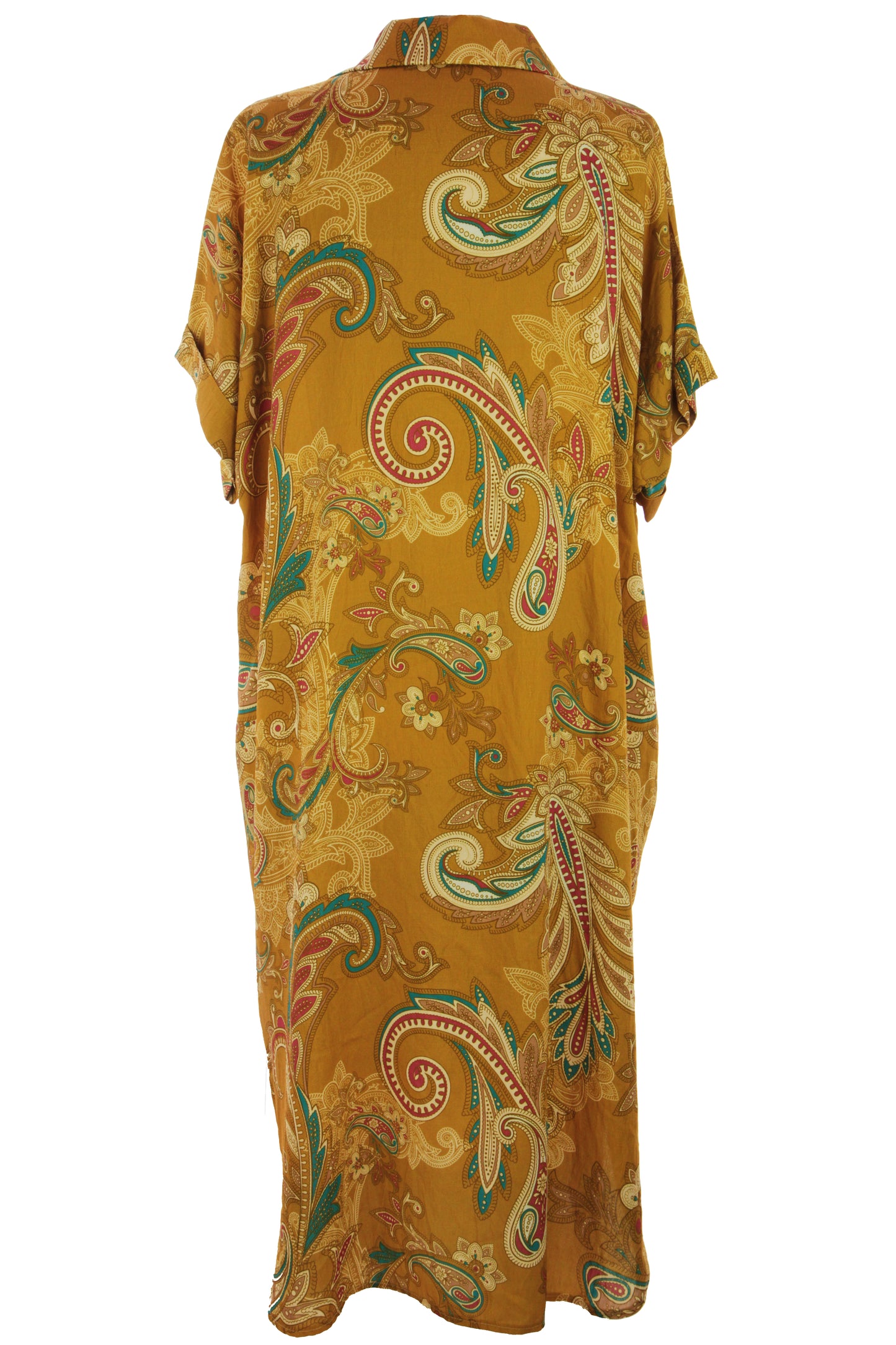 Batwing Collar Paisley Print Midi