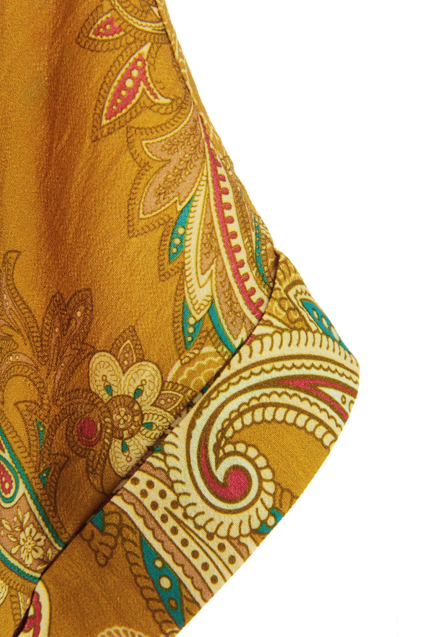 Batwing Collar Paisley Print Midi