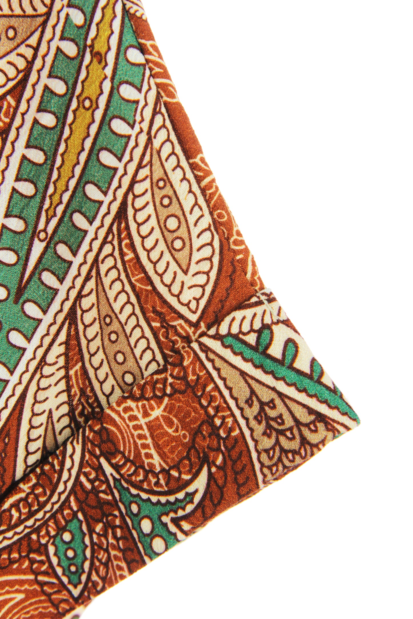 Batwing Collar Paisley Print Midi