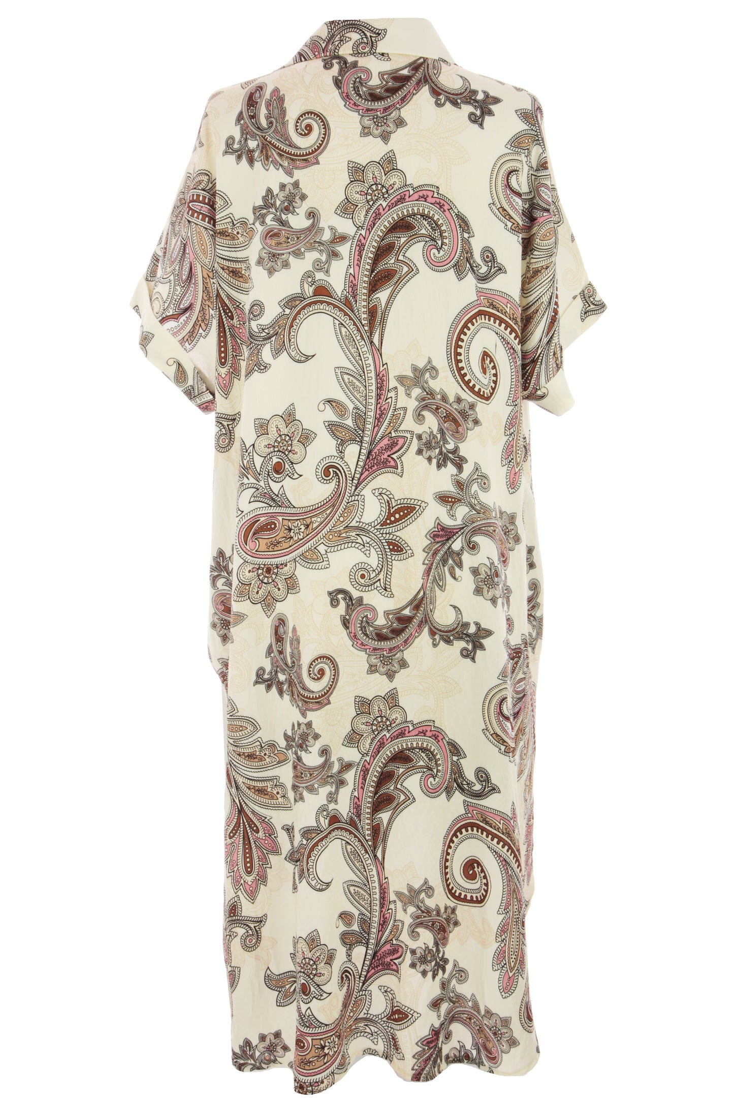 Batwing Collar Paisley Print Midi