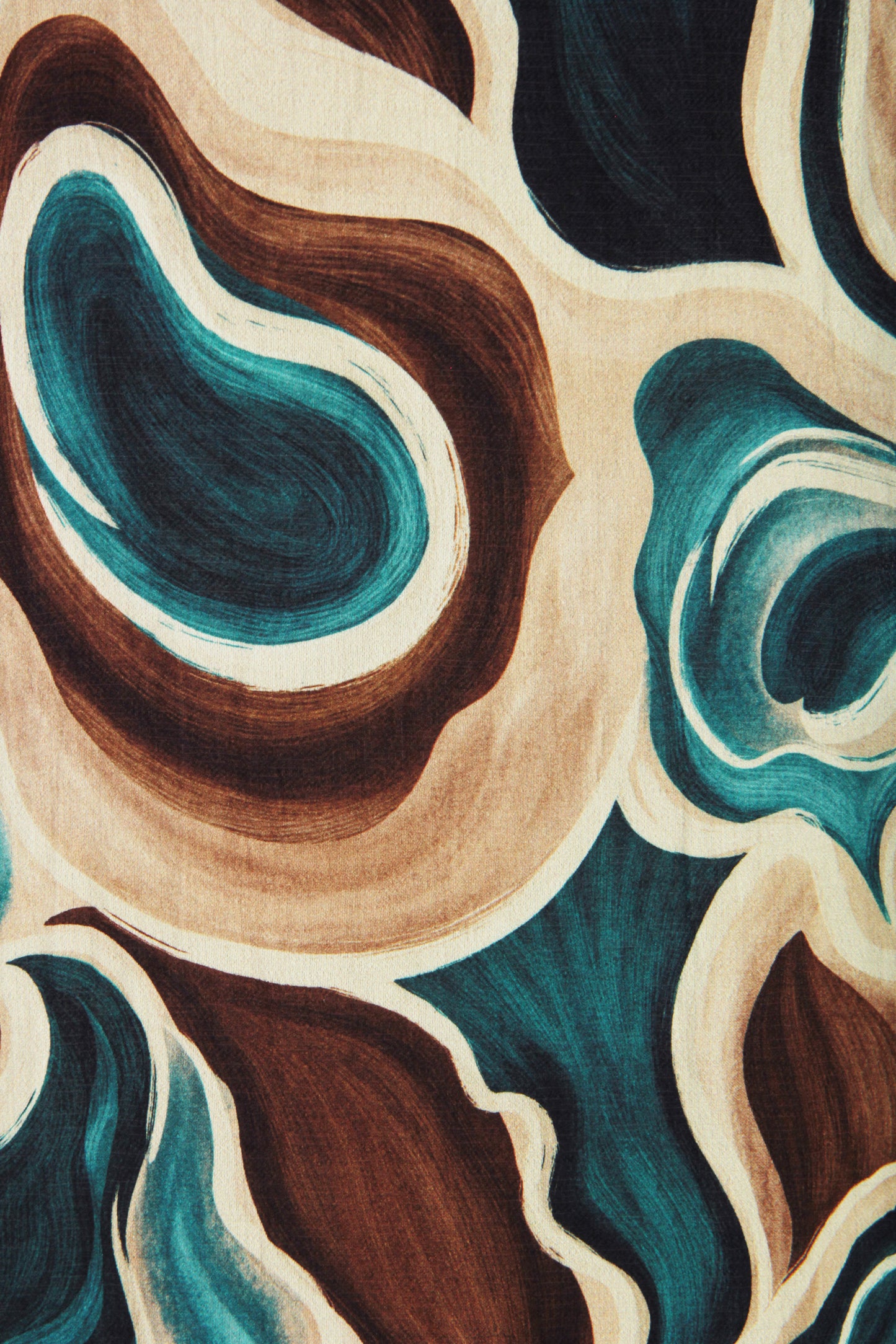 Batwing Collar Abstract Print Midi