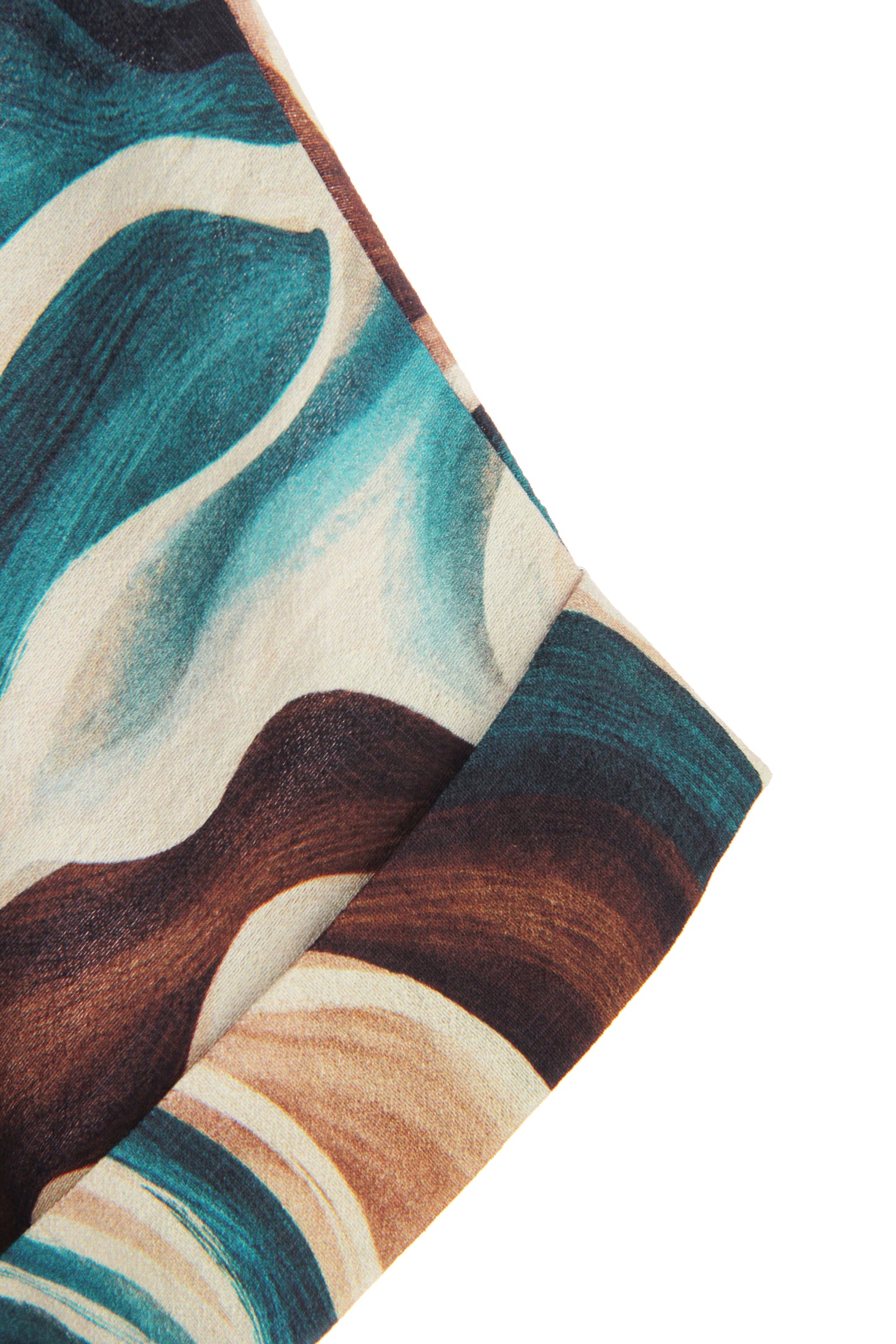 Batwing Collar Abstract Print Midi