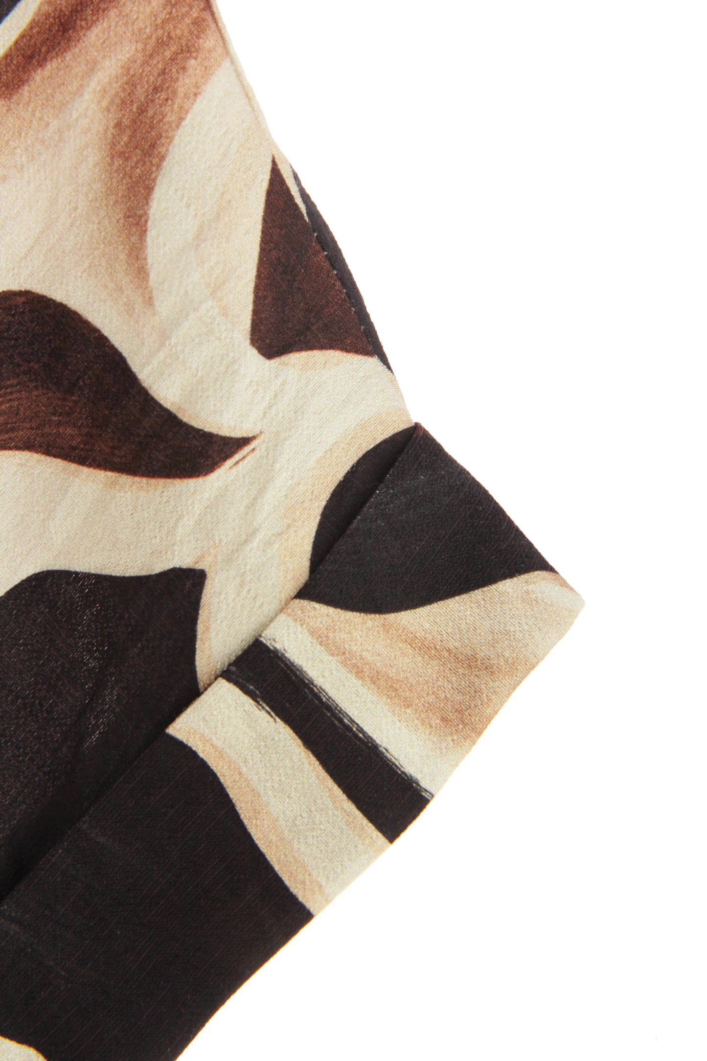 Batwing Collar Abstract Print Midi
