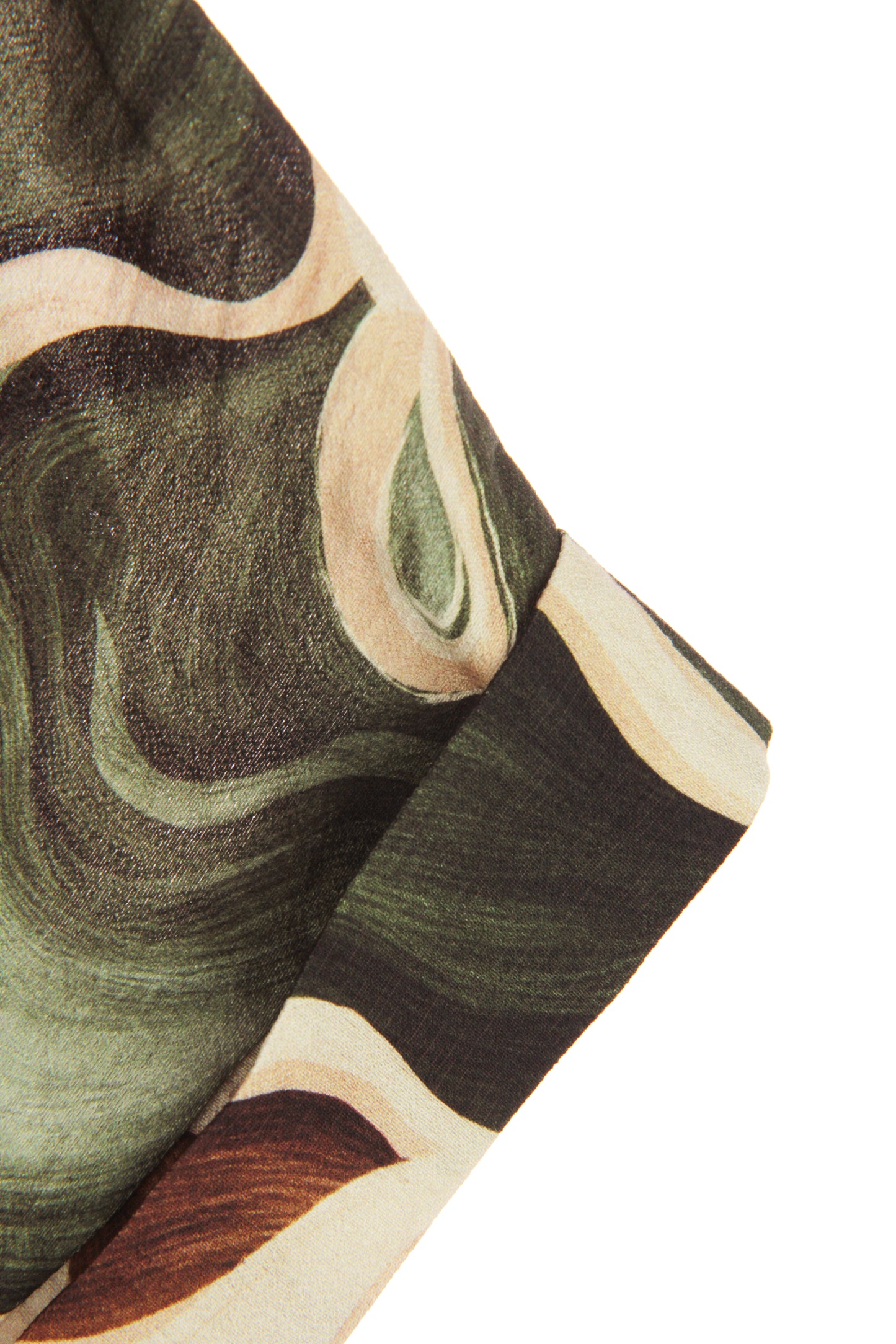 Batwing Collar Abstract Print Midi